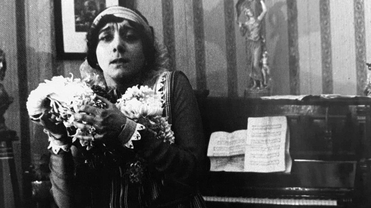 Chrysanthemums 1914 movie scene