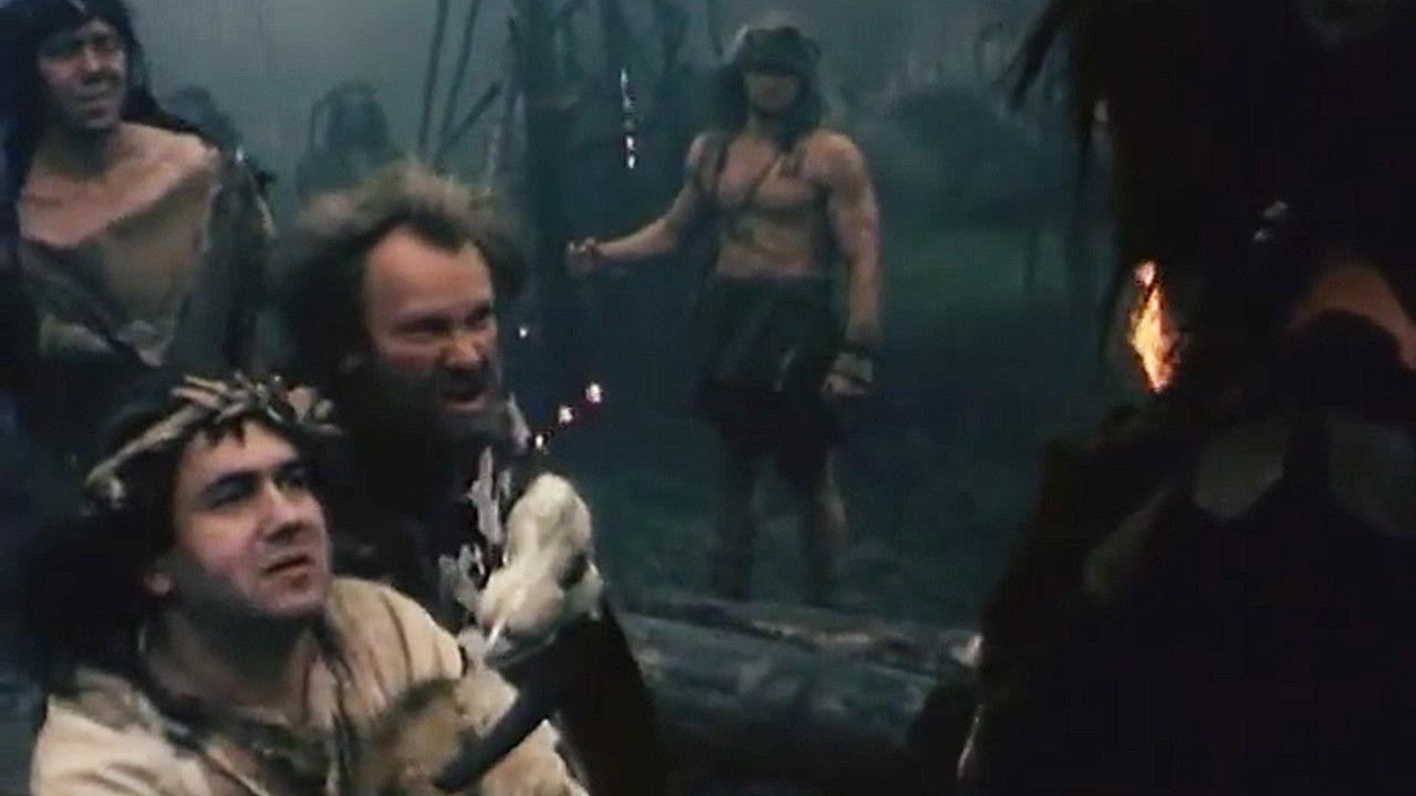 Two Arrows. Stone Age Detective 1989 movie scene