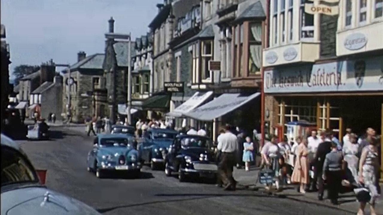 Car Tourist in Great Britain 1960 movie scene