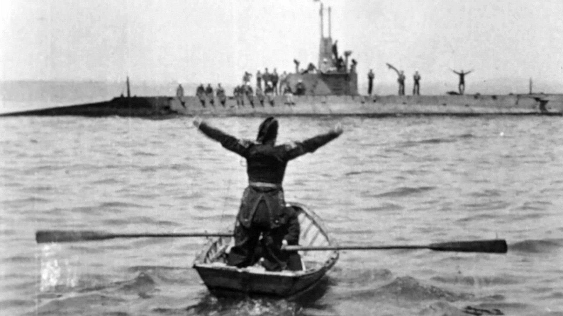 A Submarine Pirate 1915 movie scene