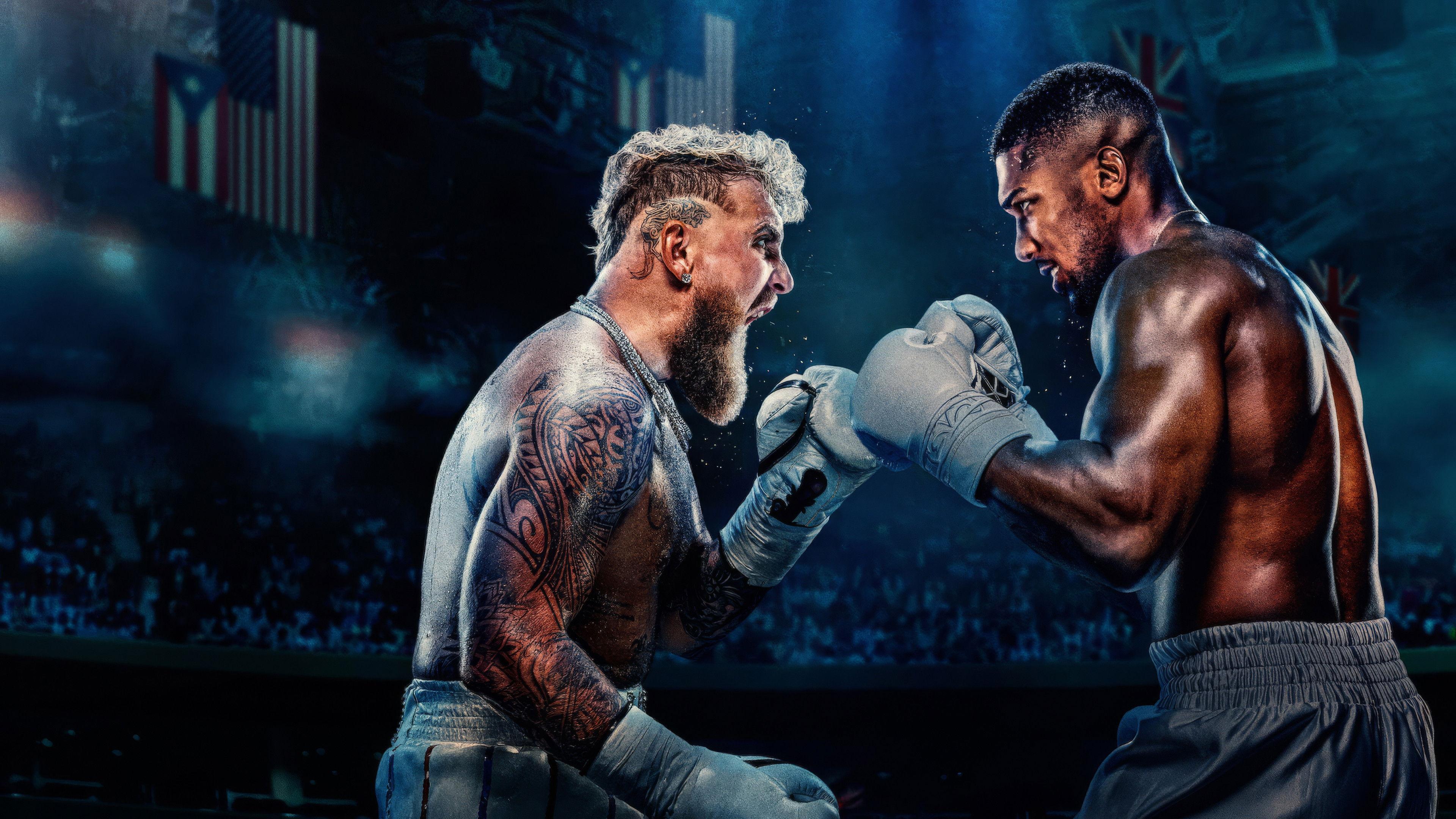 Jake Paul vs. Anthony Joshua 2025 movie scene