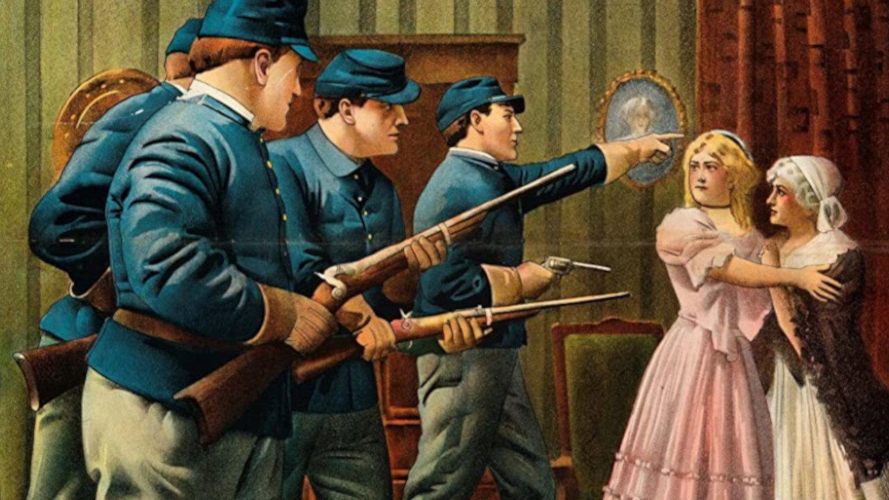 A War Time Romance 1912 movie scene
