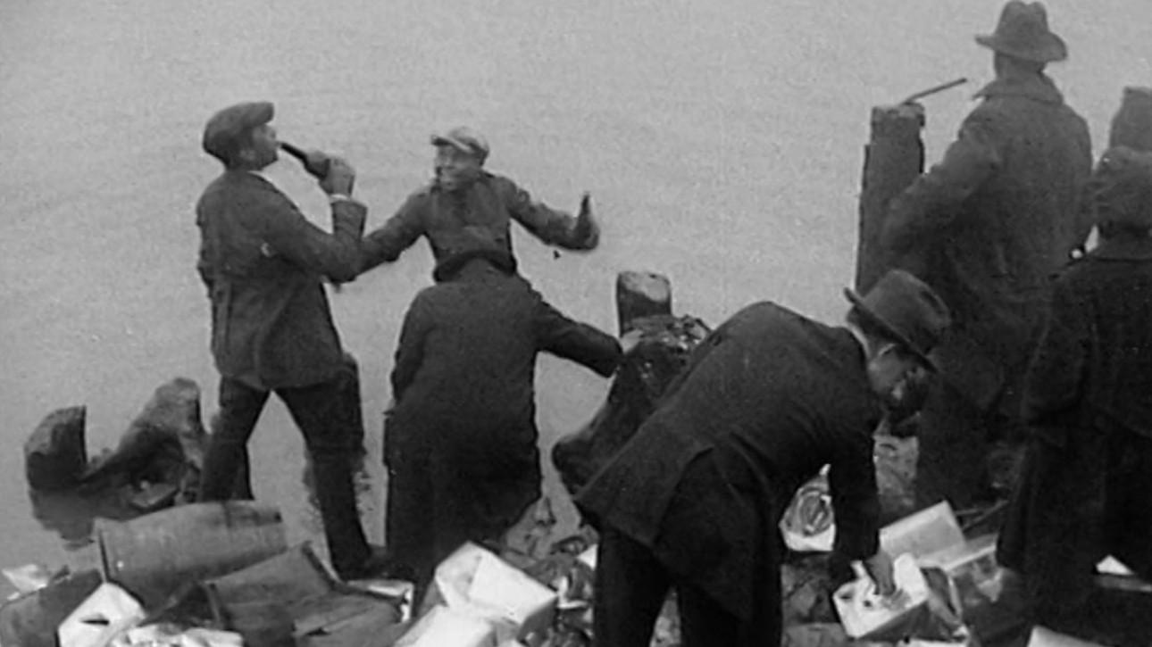 Capital Stirred by Biggest Hooch Raid 1923 movie scene