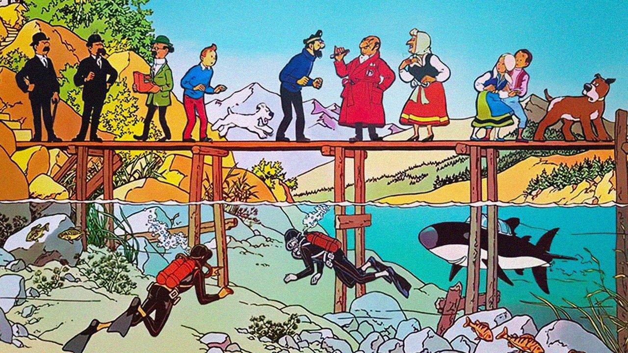 Tintin and the Lake of Sharks 1972 movie scene