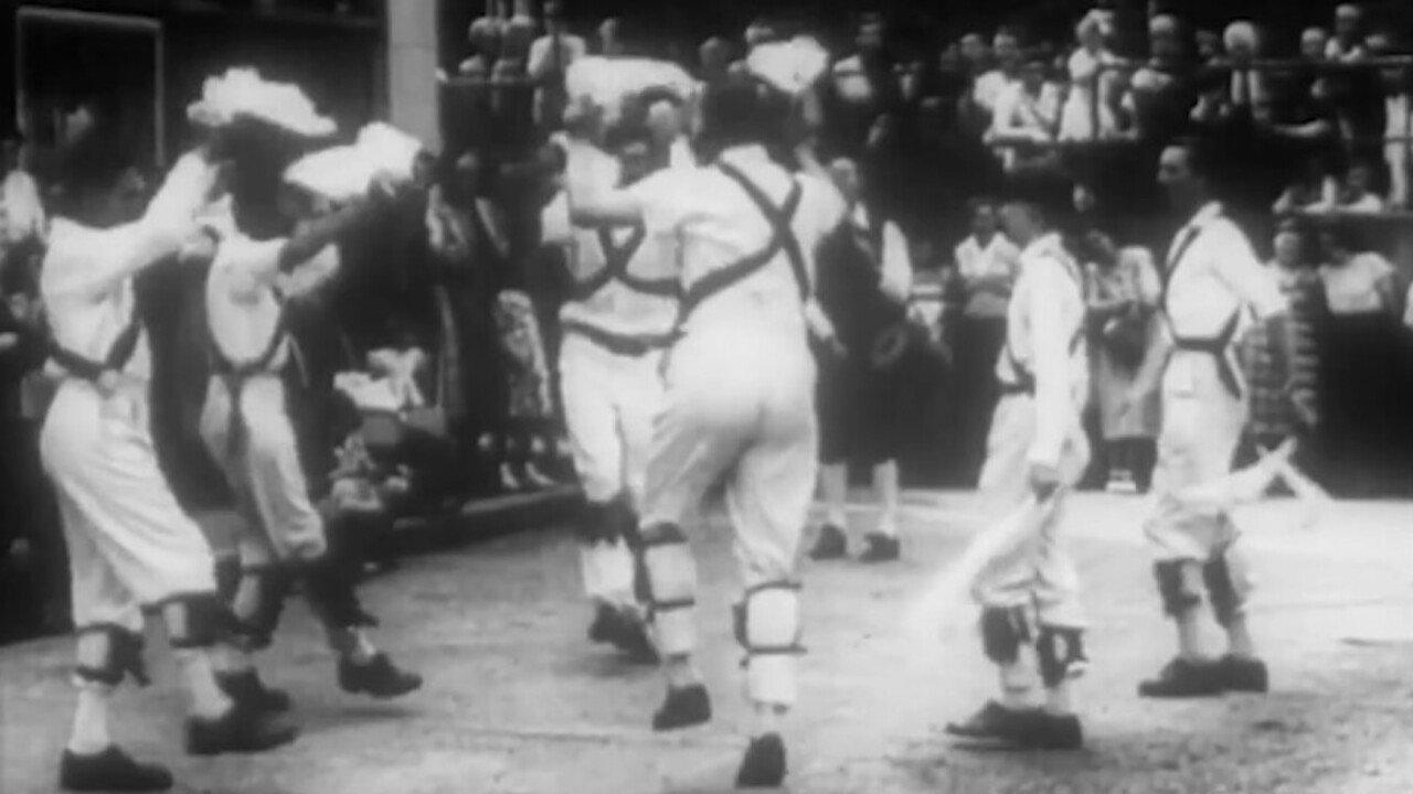 Morris Dancing at Berkhamstead 1950 movie scene