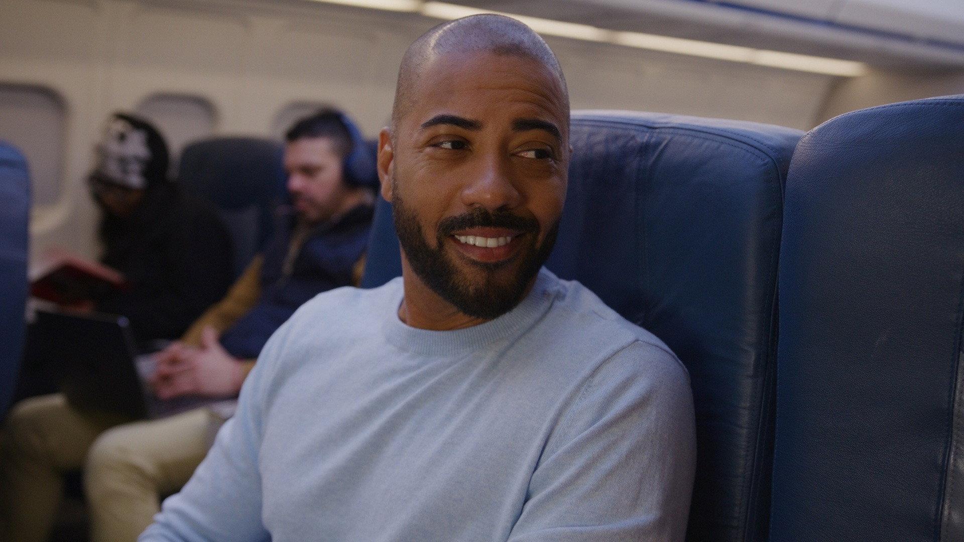 Christmas in the Friendly Skies 2024 movie scene