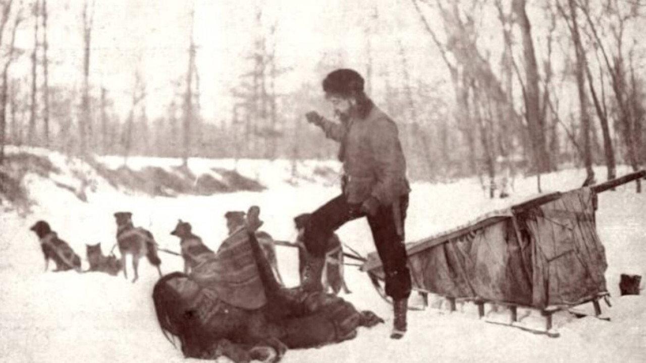 At the End of the Trail 1912 movie scene