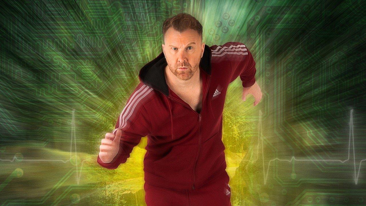 Jason Byrne is... The Ironic Bionic Man 2024 movie scene