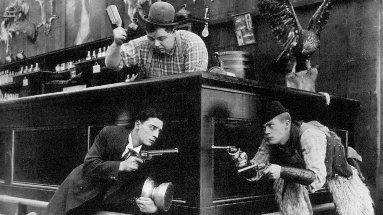 Out West 1918 movie scene