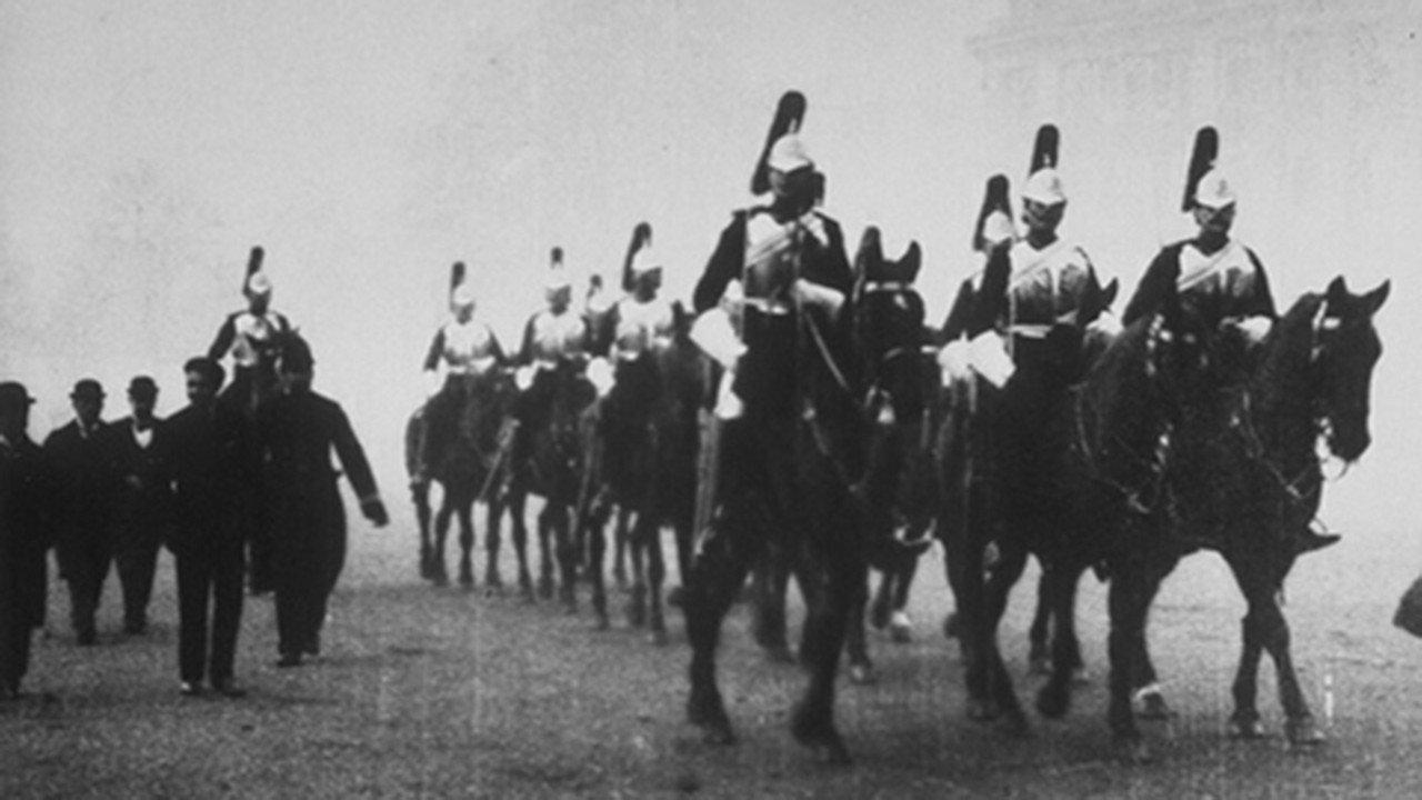 Guards on Horseback 1896 movie scene