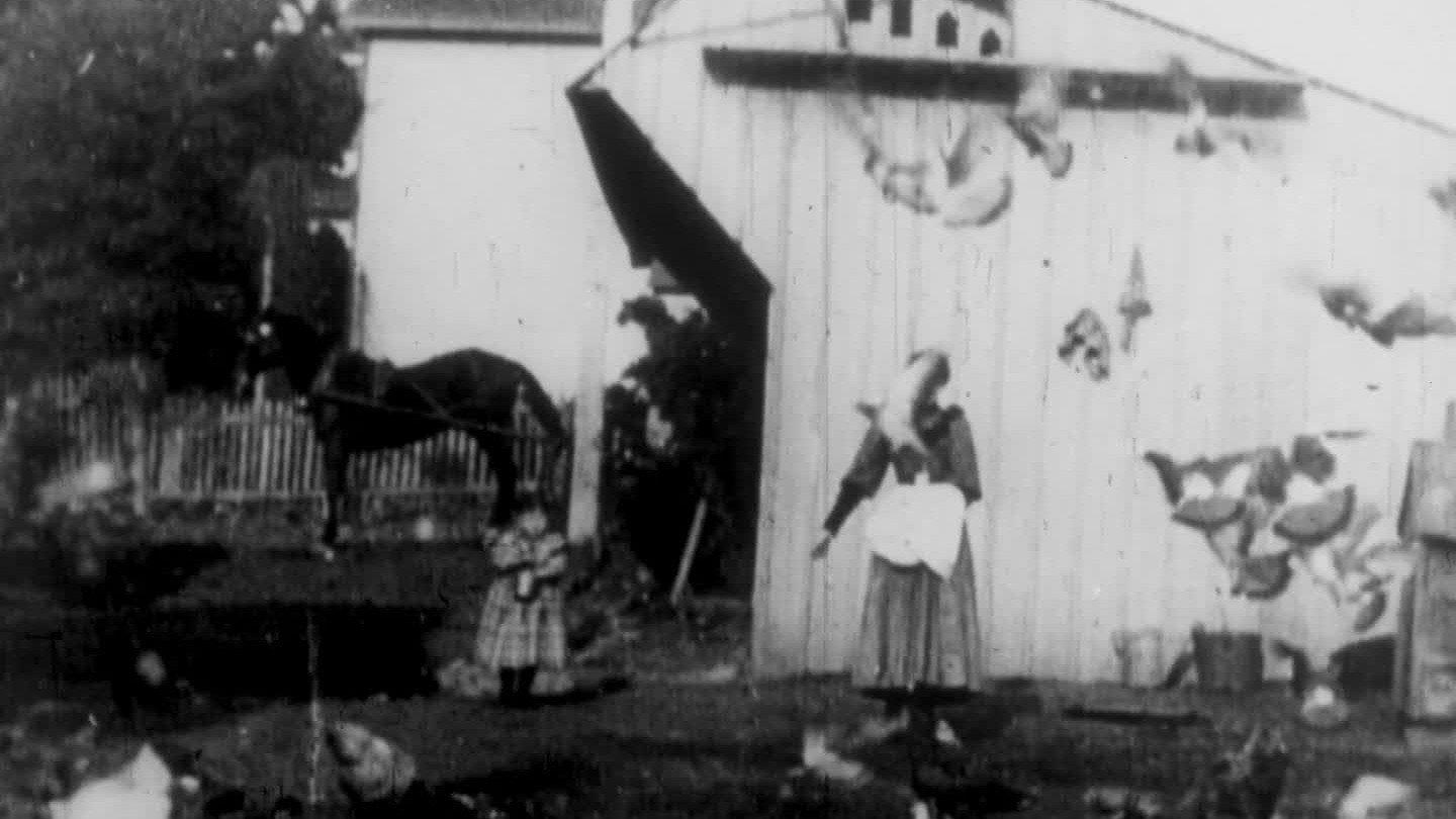 Feeding the Doves 1896 movie scene