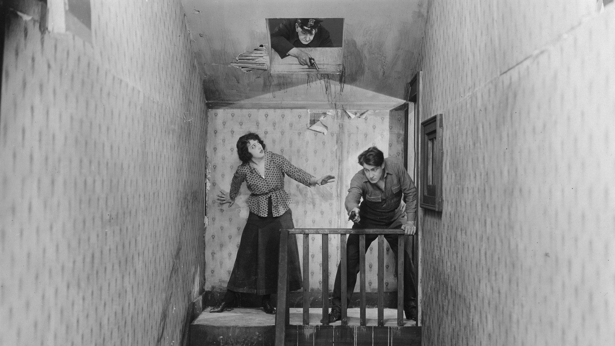 While New York Sleeps 1920 movie scene