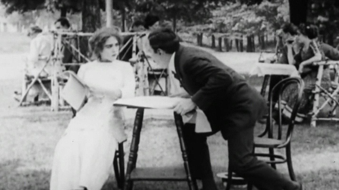 A Gold Necklace 1910 movie scene