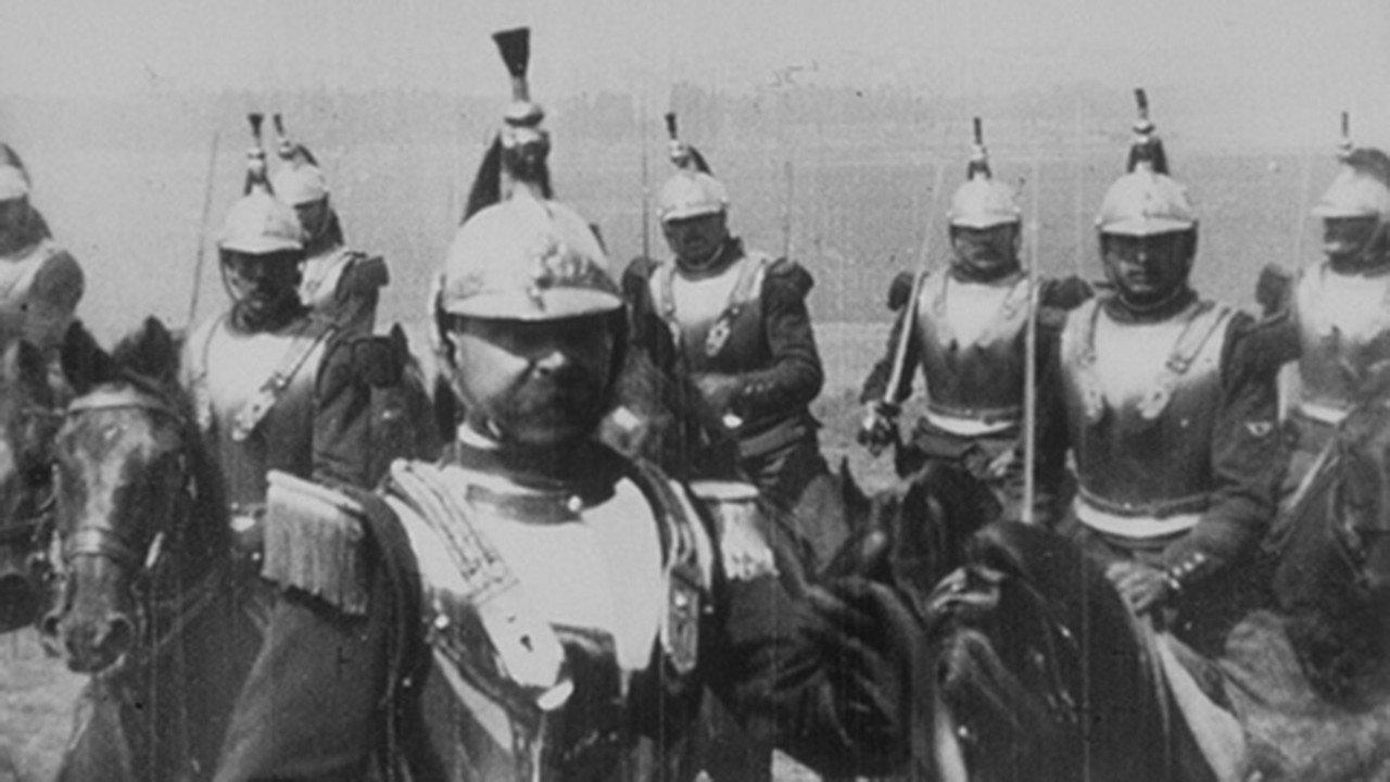 Cuirassiers on Horseback 1896 movie scene