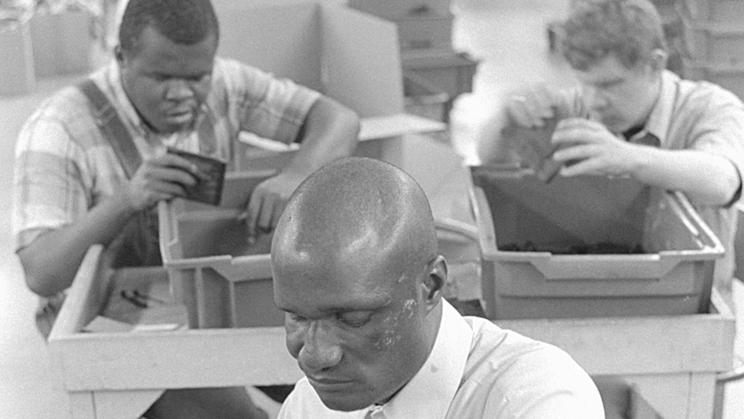 Adjustment & Work 1986 movie scene