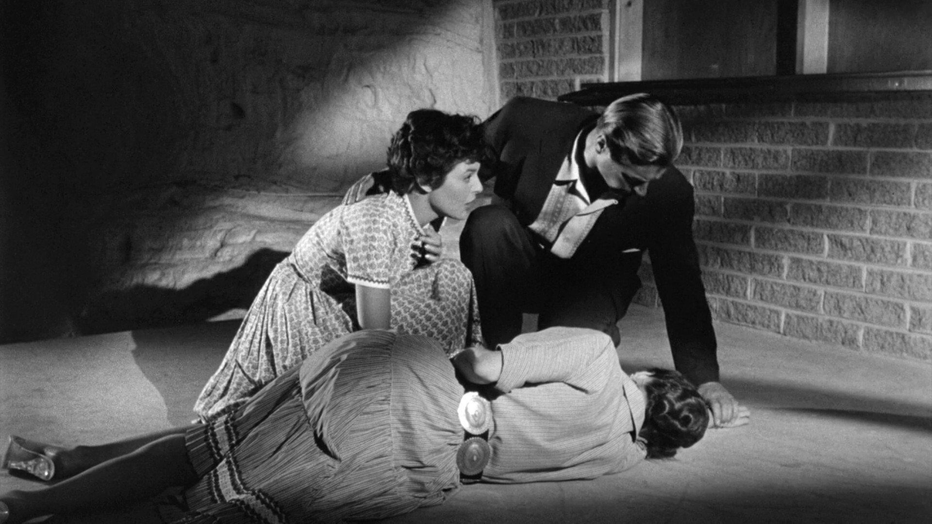 The Girl in Black Stockings 1957 movie scene