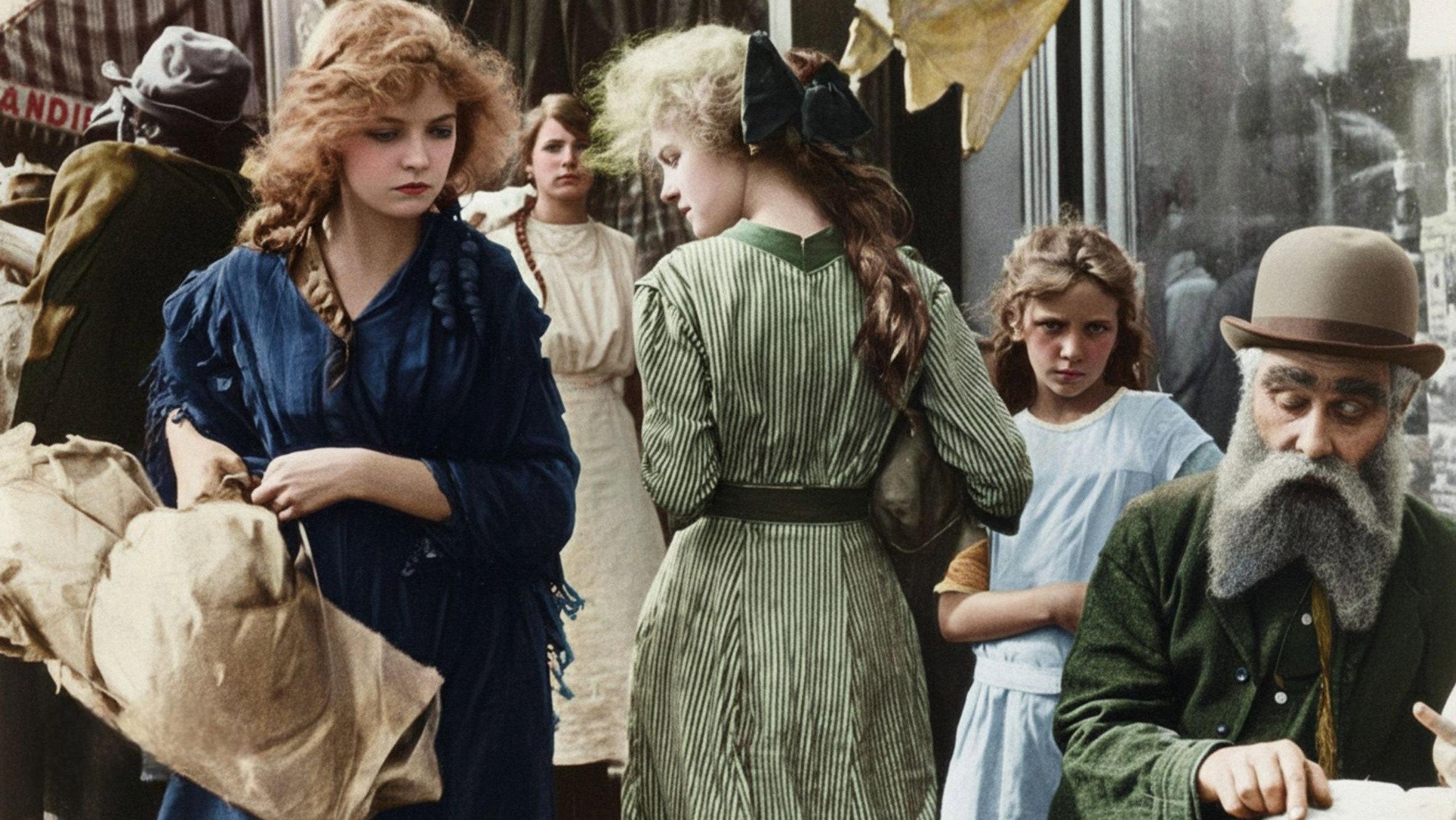 The Musketeers of Pig Alley 1912 movie scene