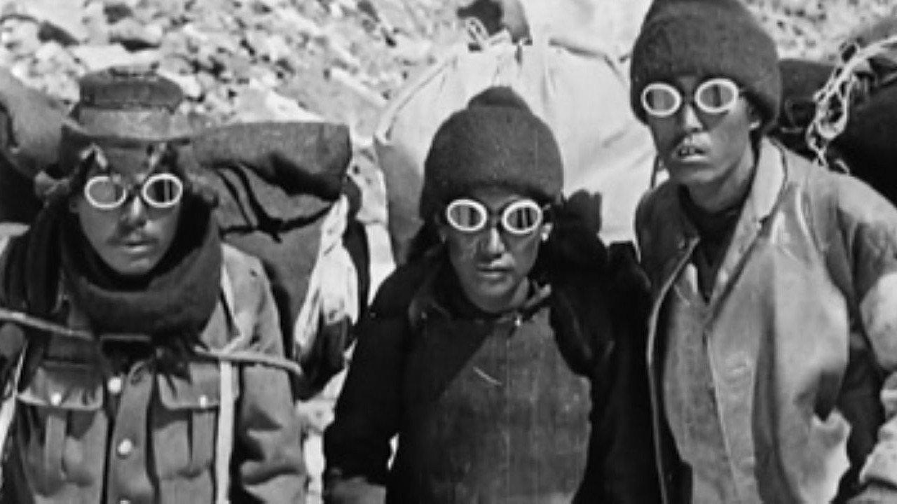 Climbing Mount Everest 1922 movie scene
