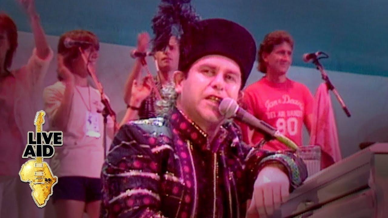 Elton John at Live Aid 1985 movie scene