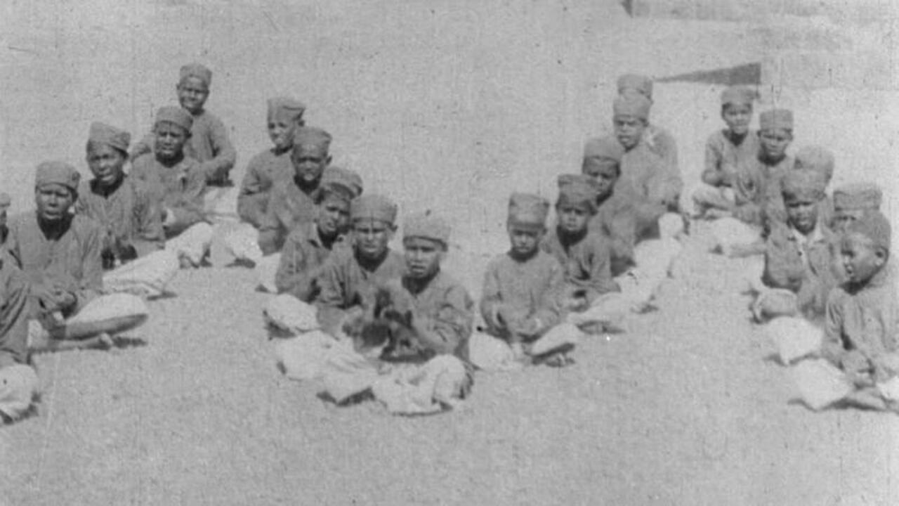 Boys' Home in Ahmednagar 1905 movie scene