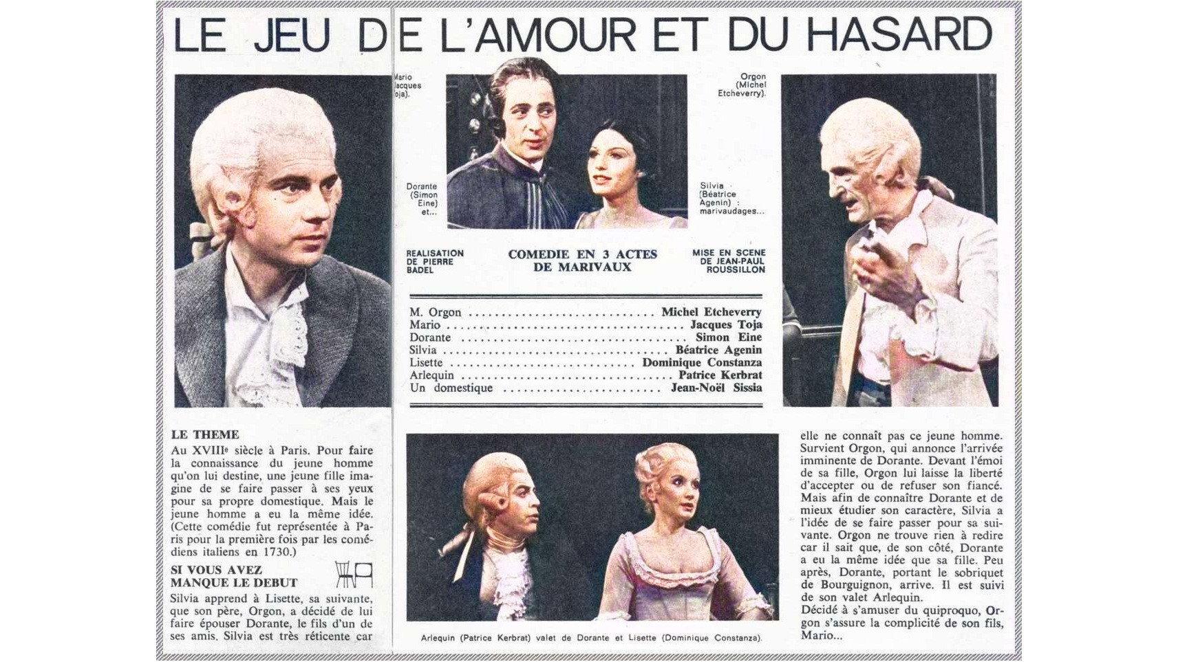 Le Jeu de l’Amour et du Hasard 1976 movie scene