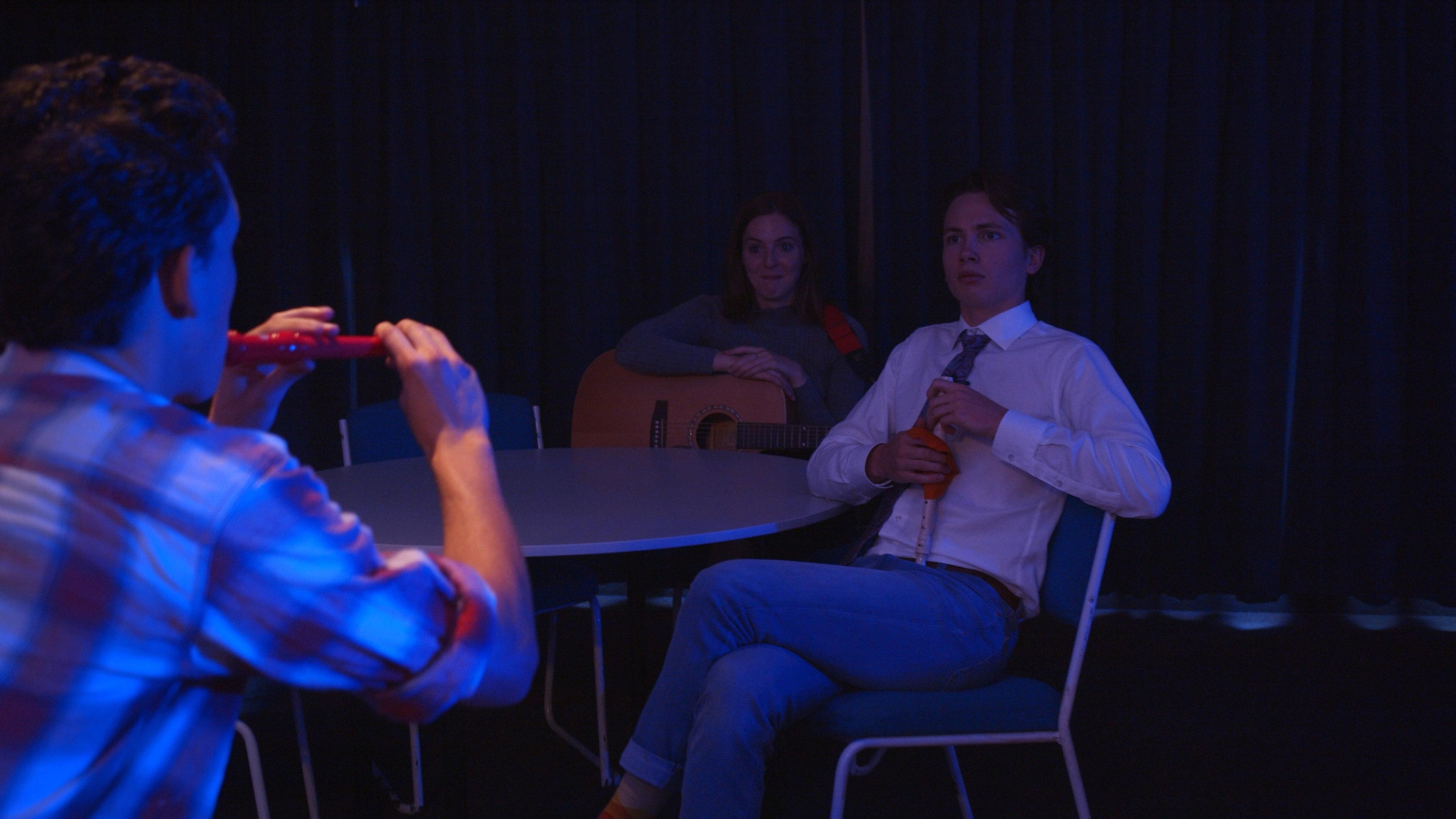 Two Idiots and a Tin Whistle 2021 movie scene