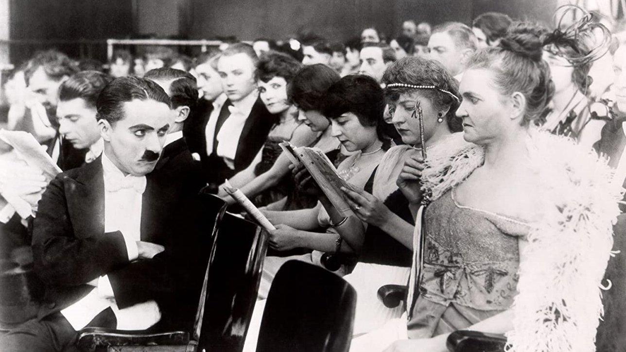 A Night in the Show 1915 movie scene