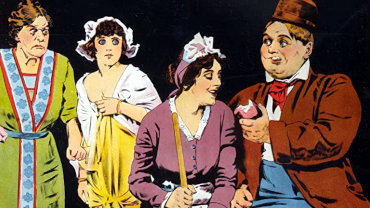 Fickle Fatty's Fall 1915 movie scene