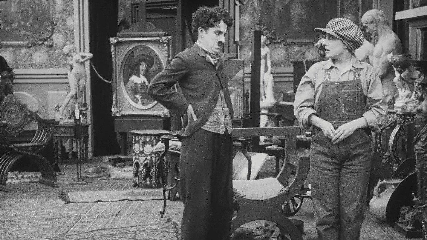 Behind the Screen 1916 movie scene