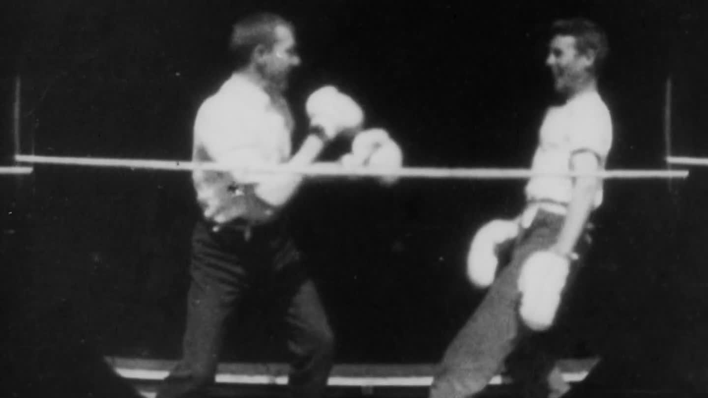 Men Boxing 1891 movie scene