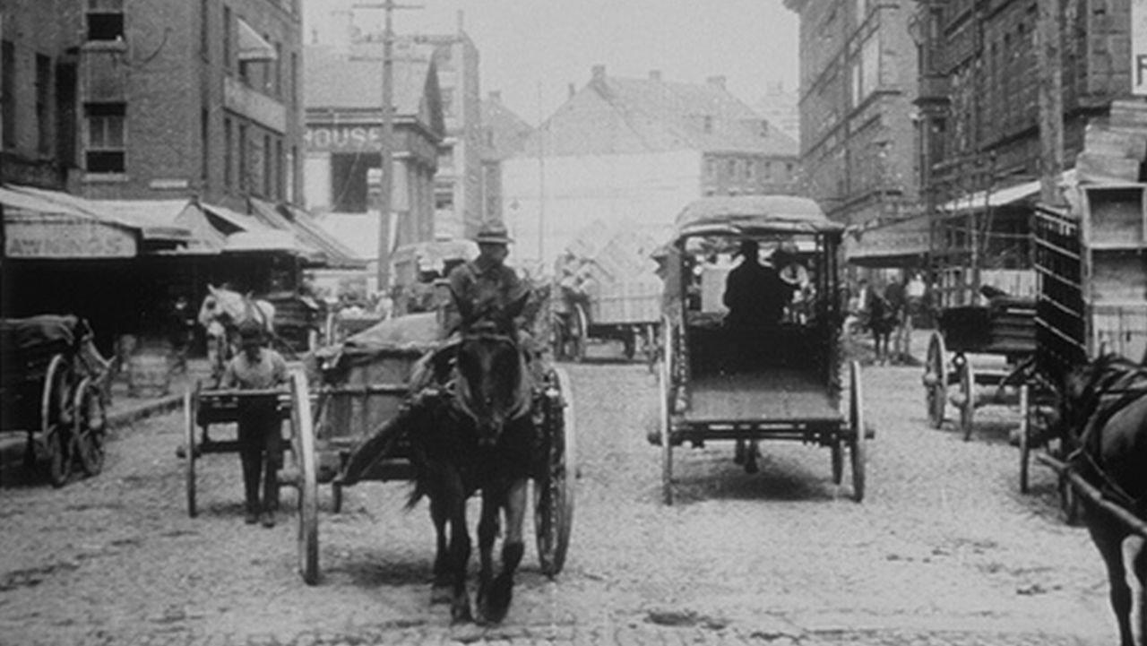 Boston, Commercial Street 1896 movie scene
