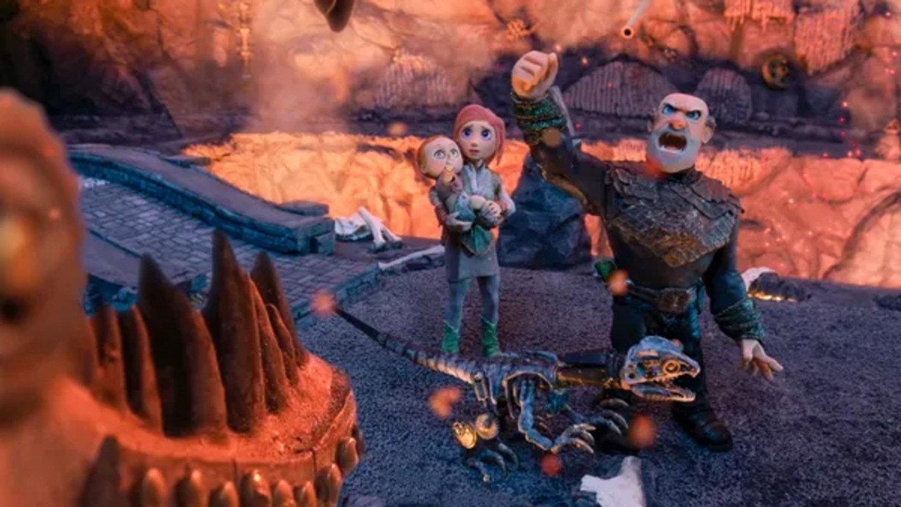 Saurus City 2025 movie scene
