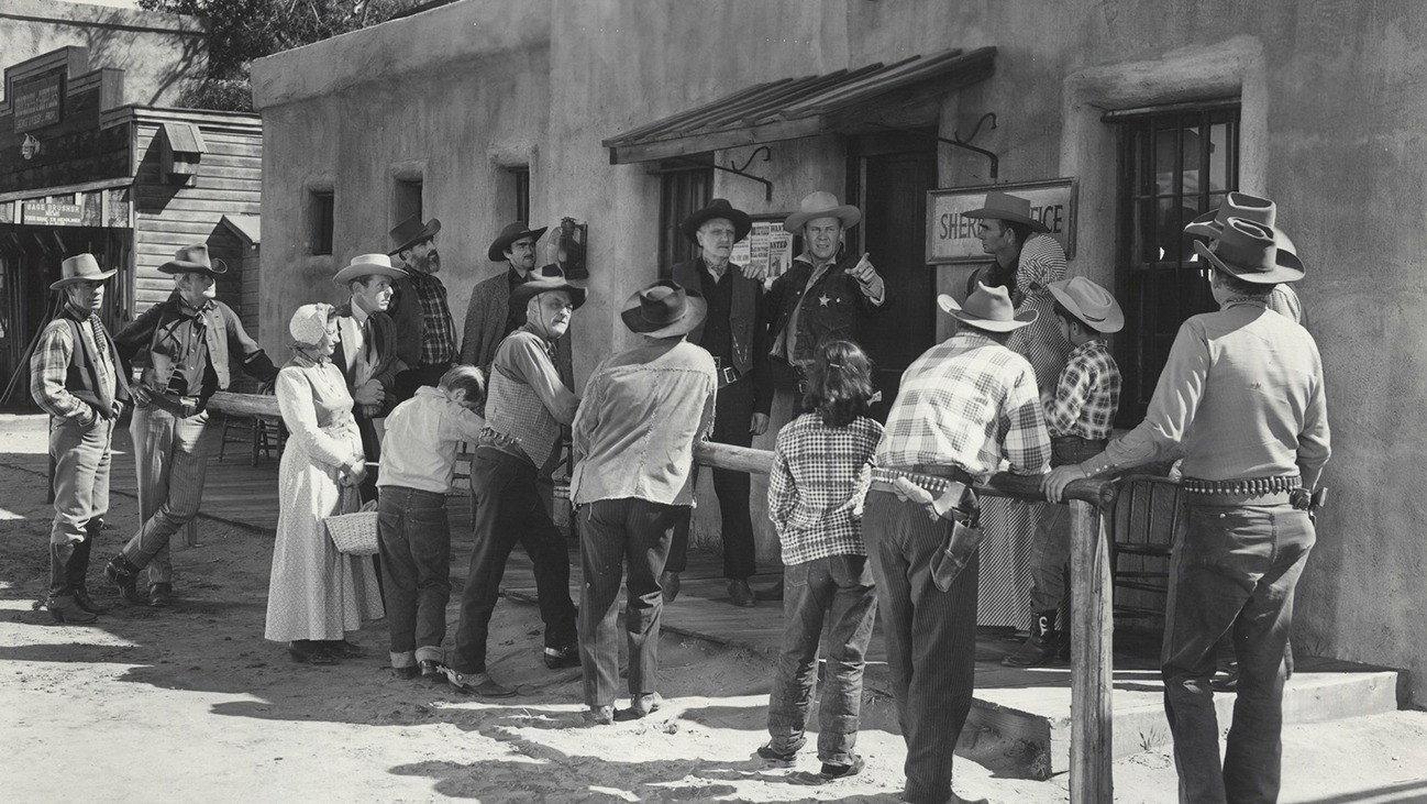 Two Guns and a Badge 1954 movie scene