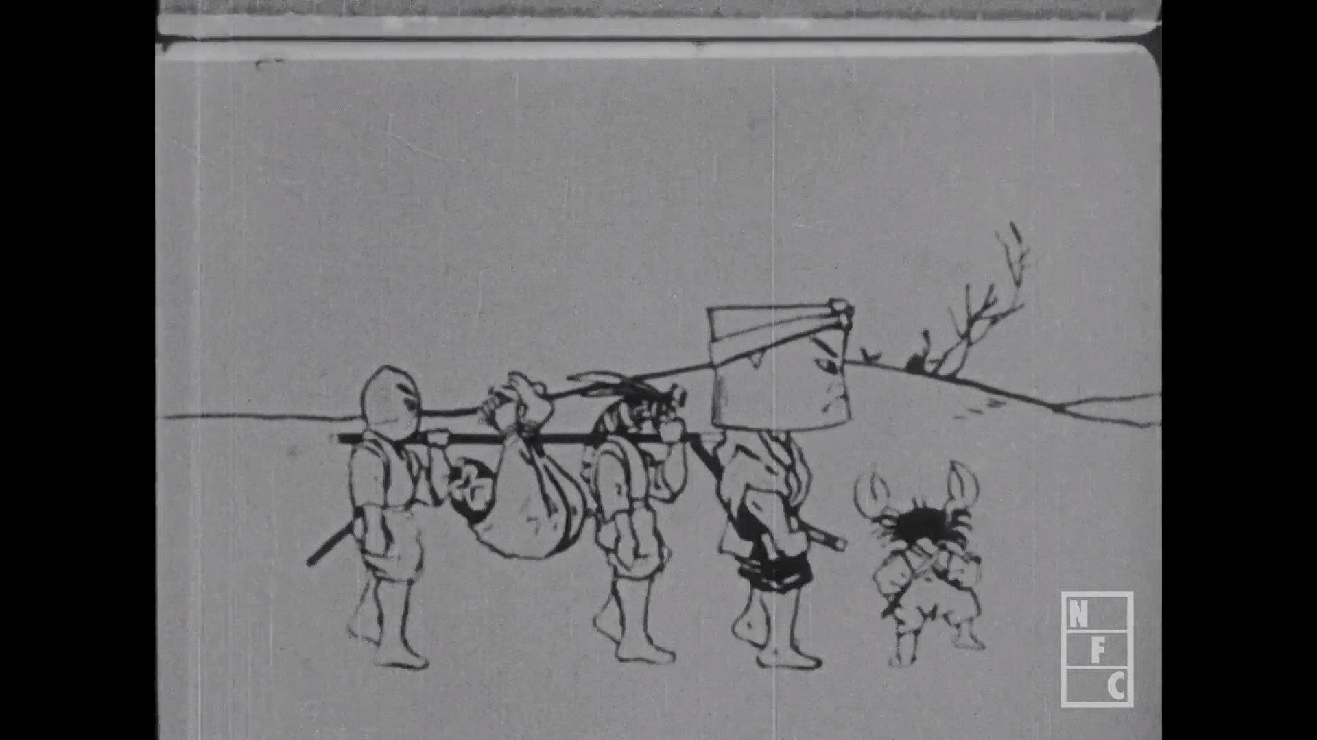Yasuji Murata's Monkey and the Crabs 1927 movie scene