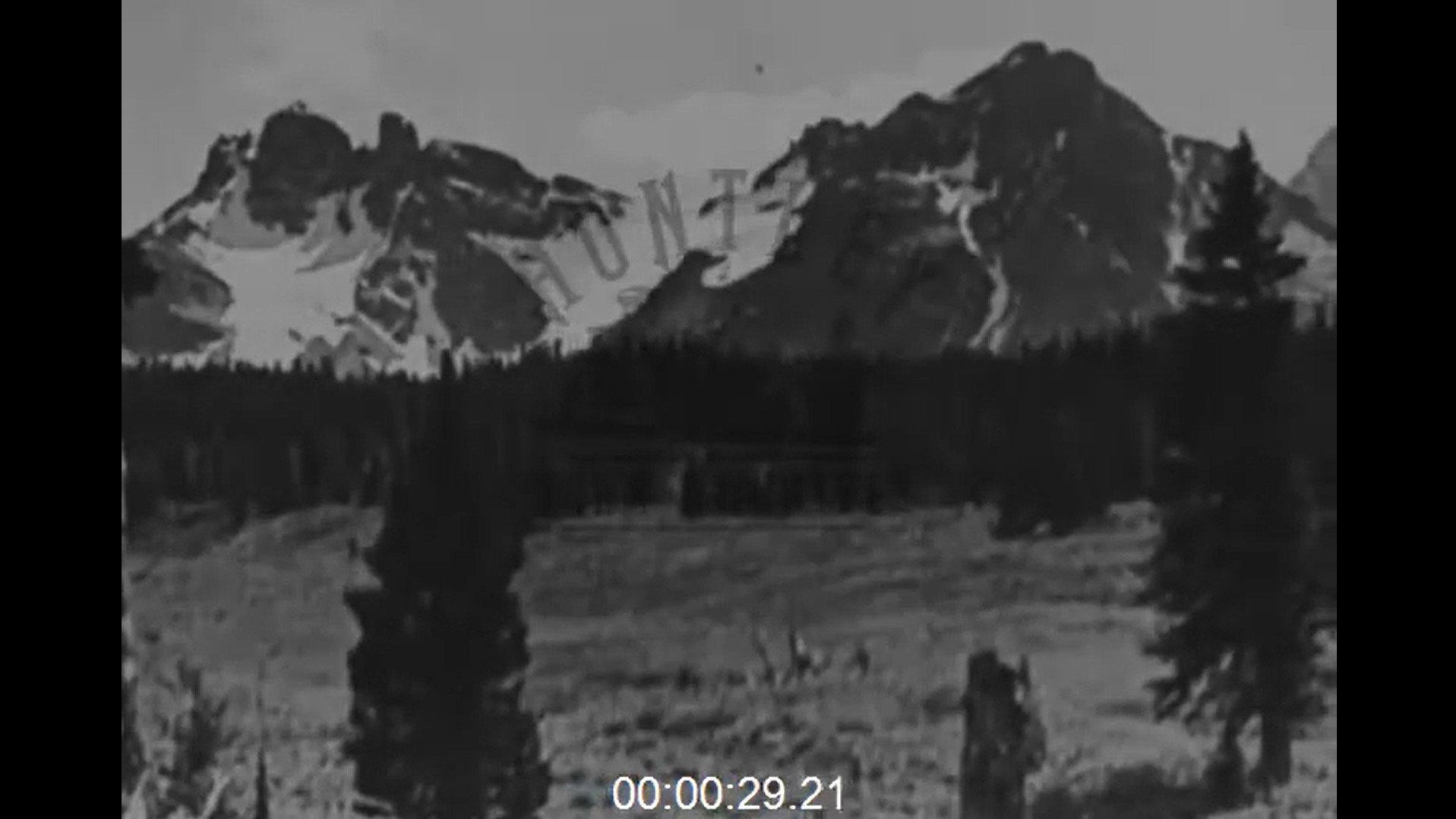 Climbing Mt. Lefroy in the Rockies, Canada, 1910s 1919 movie scene
