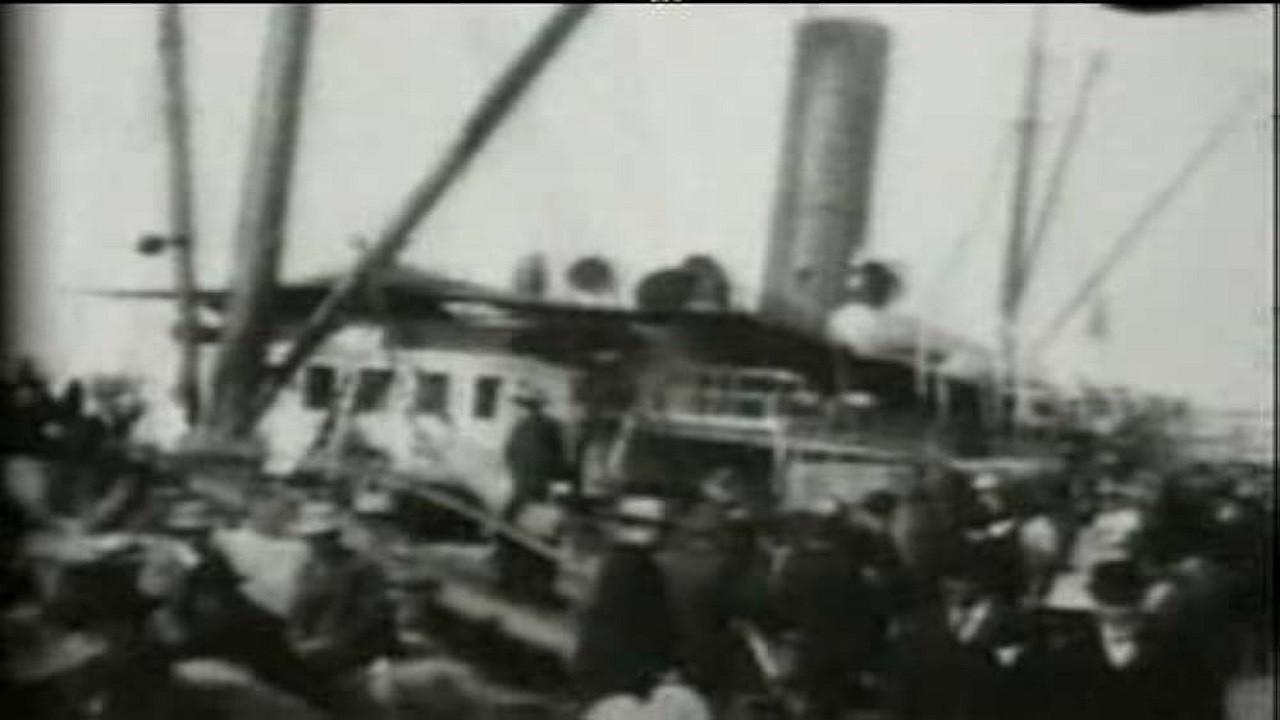 Loading baggage for Klondike, no. 6 1897 movie scene