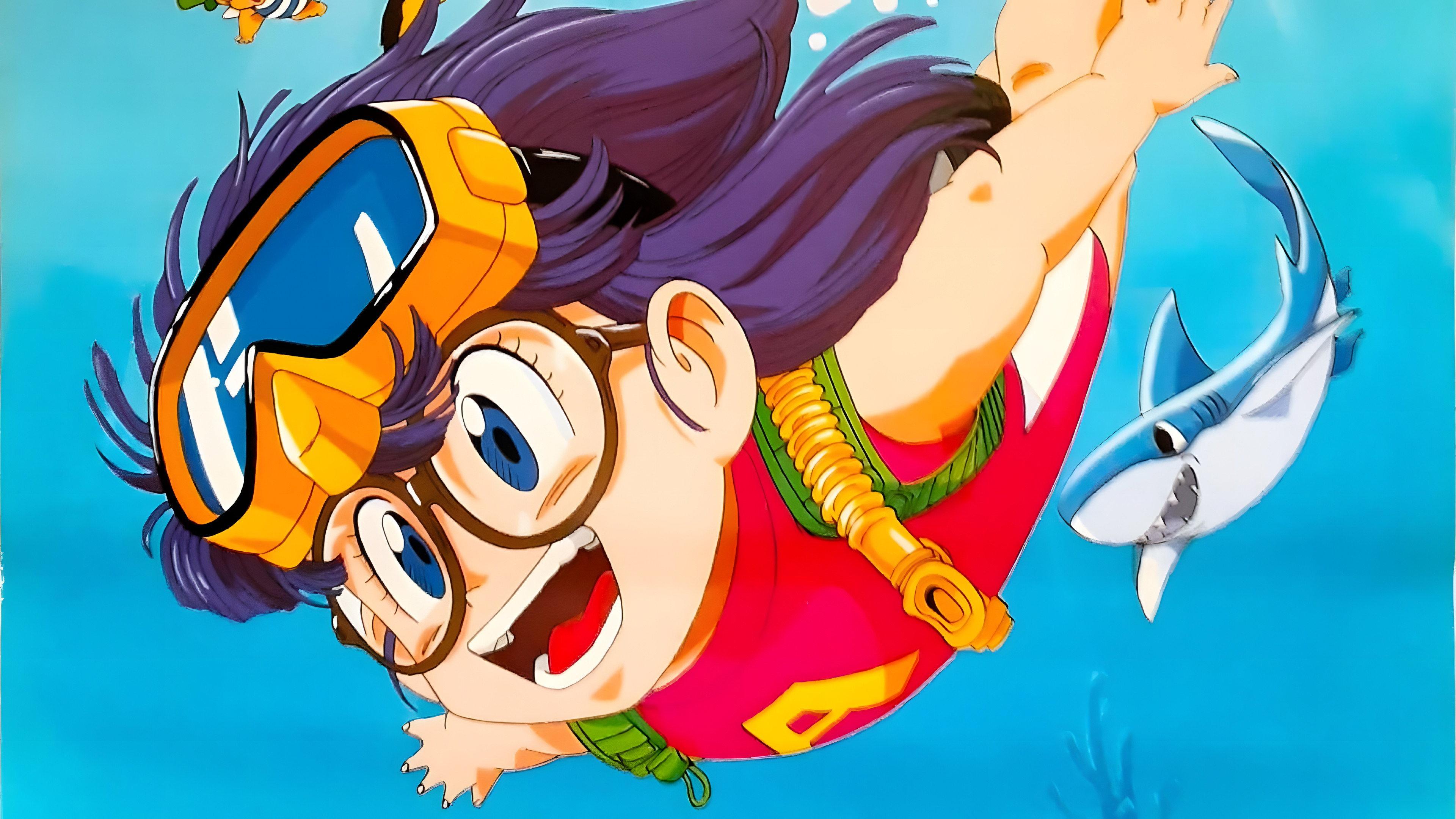 Dr. Slump and Arale-chan: Hoyoyo!! Follow the Rescued Shark... 1994 movie scene