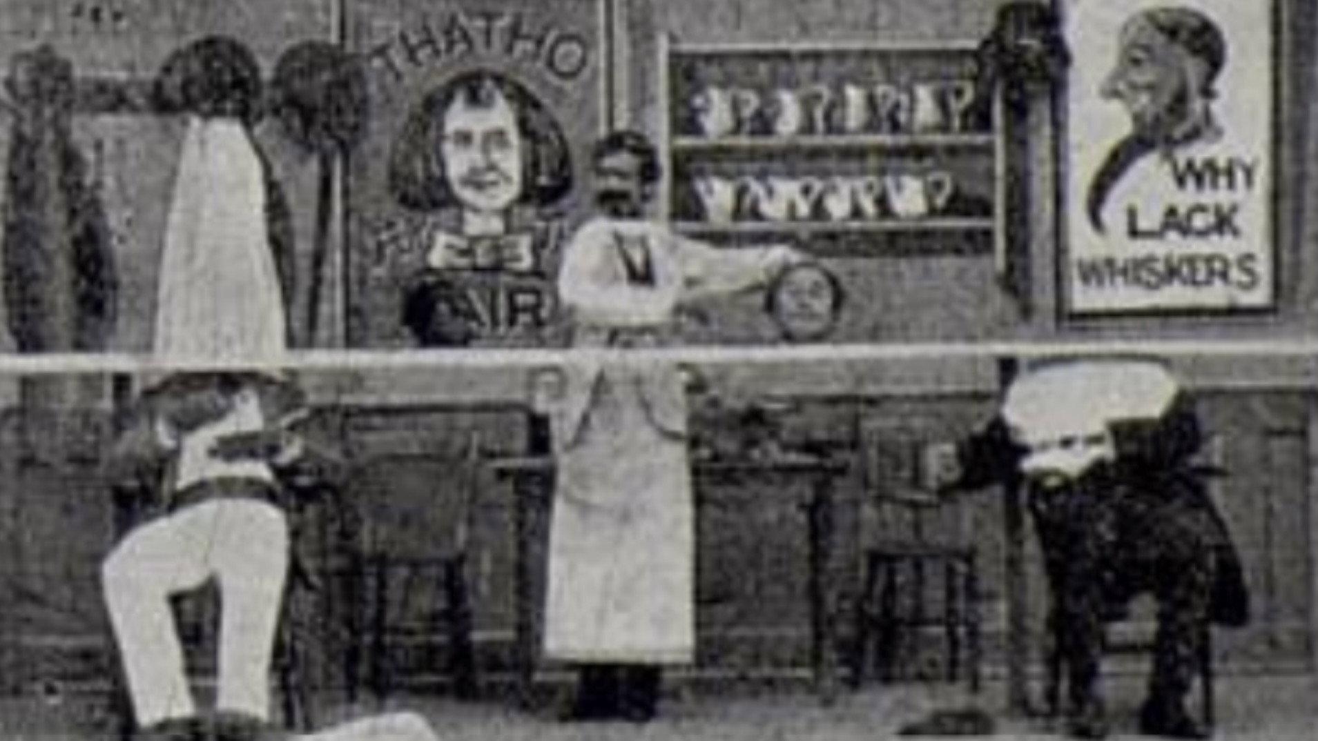 The Freak Barber 1905 movie scene