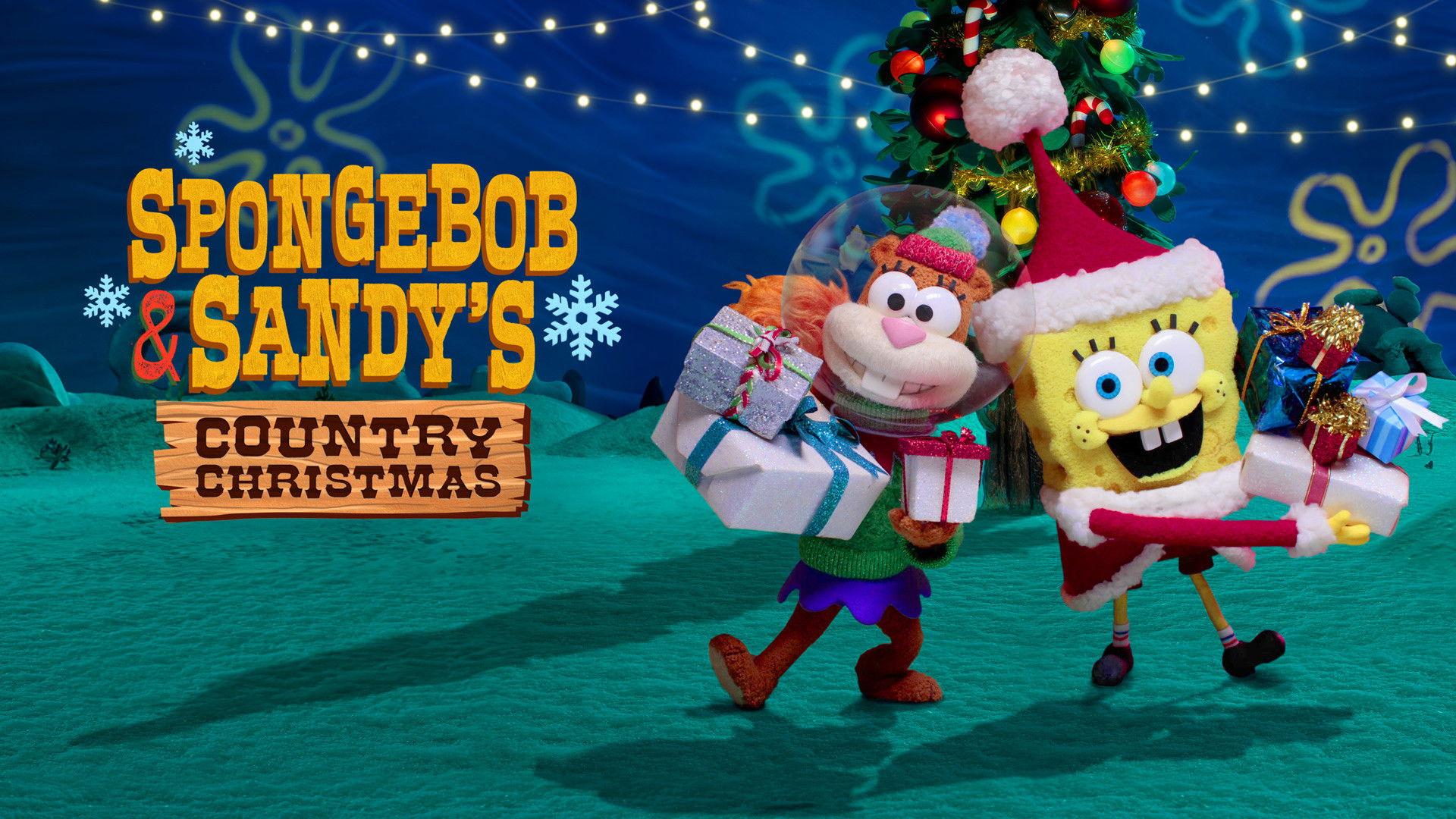 Spongebob and Sandy’s Country Christmas 2024 movie scene