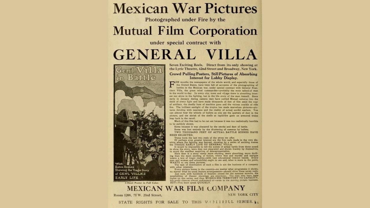 The Life of General Villa 1914 movie scene
