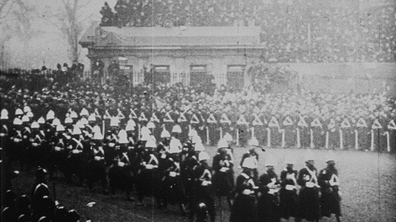 Irish Guards. Scots Guards 1901 movie scene