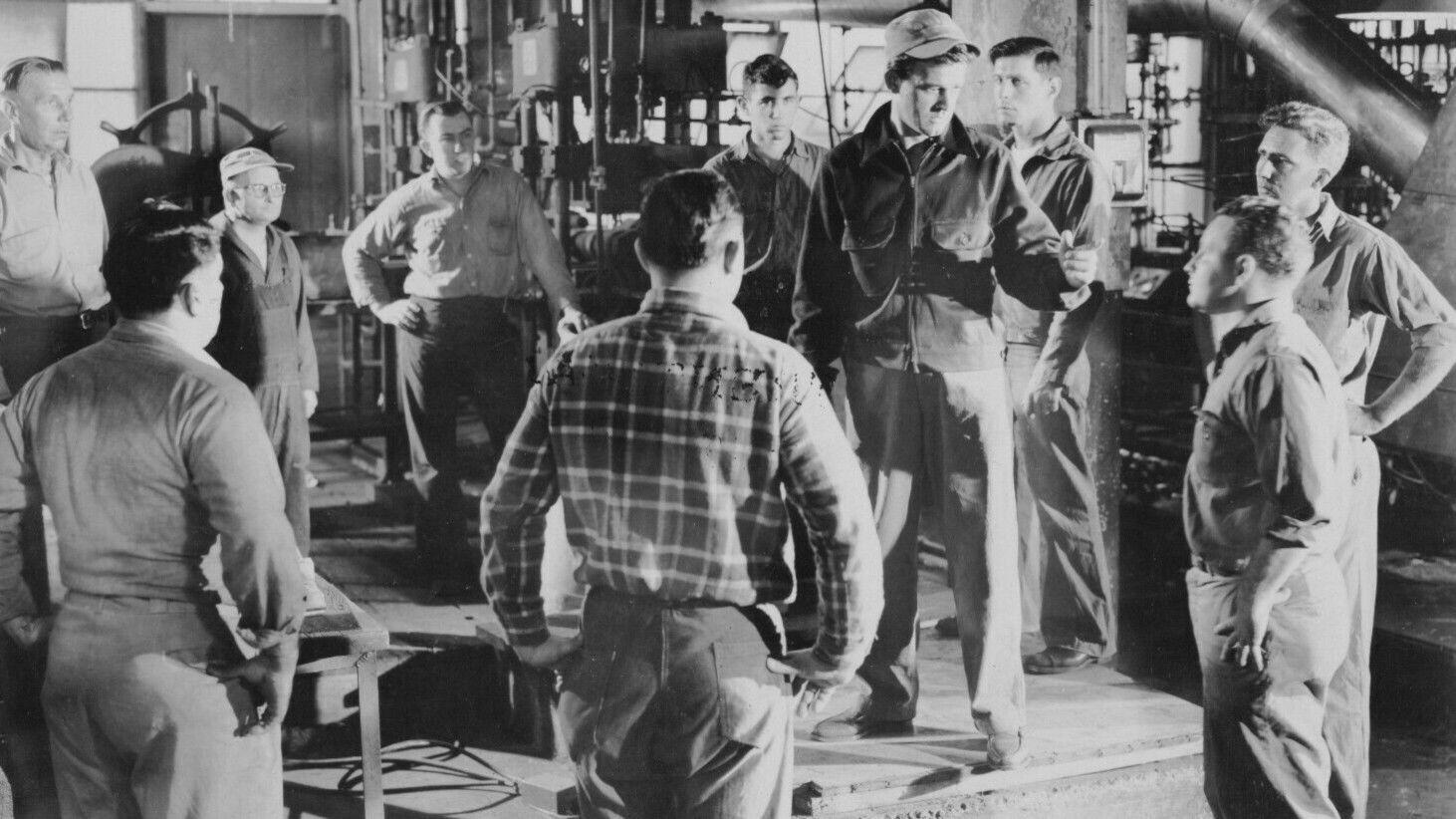 The Whistle at Eaton Falls 1951 movie scene