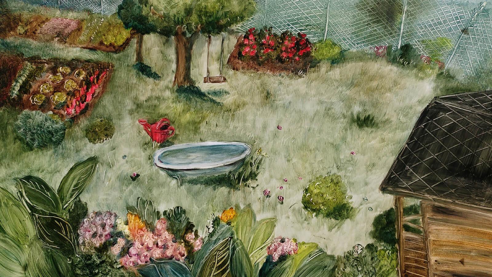 Suzie in the Garden 2022 movie scene