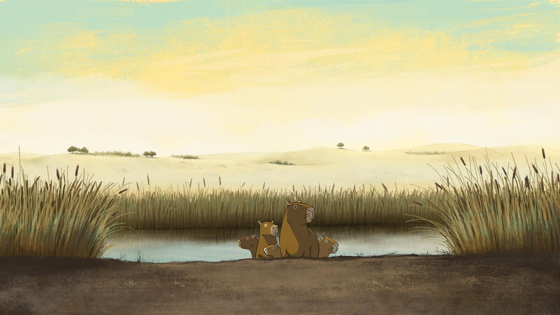 Capybaras 2024 movie scene