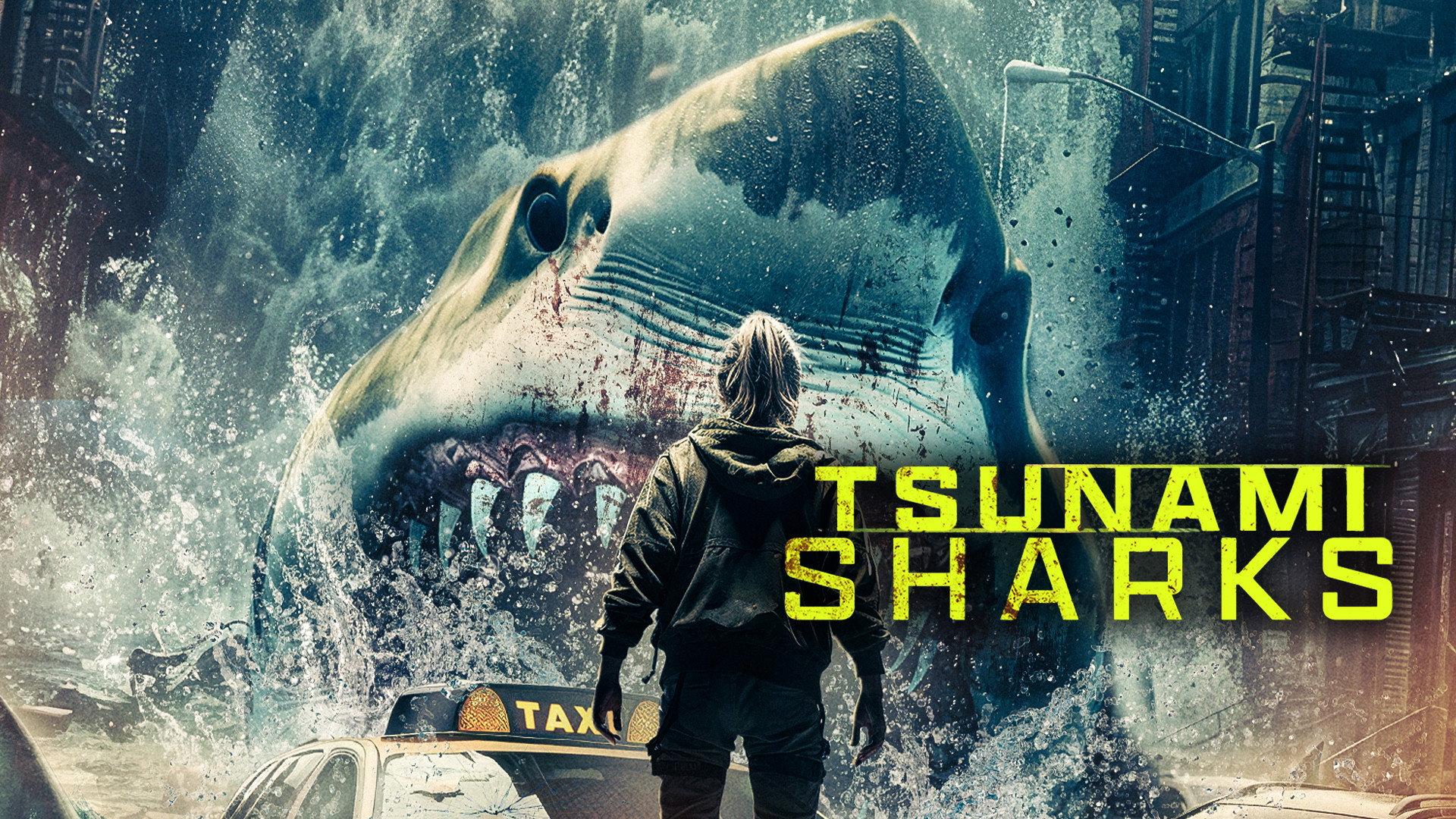 Tsunami Sharks 2024 movie scene