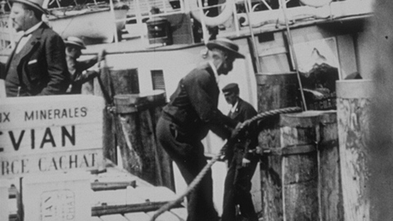 Disembarkment 1896 movie scene