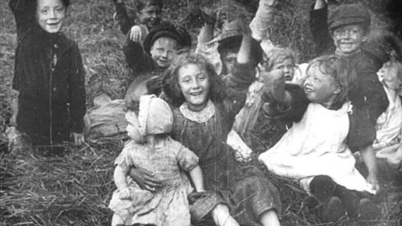 A Day in the Hayfields 1904 movie scene
