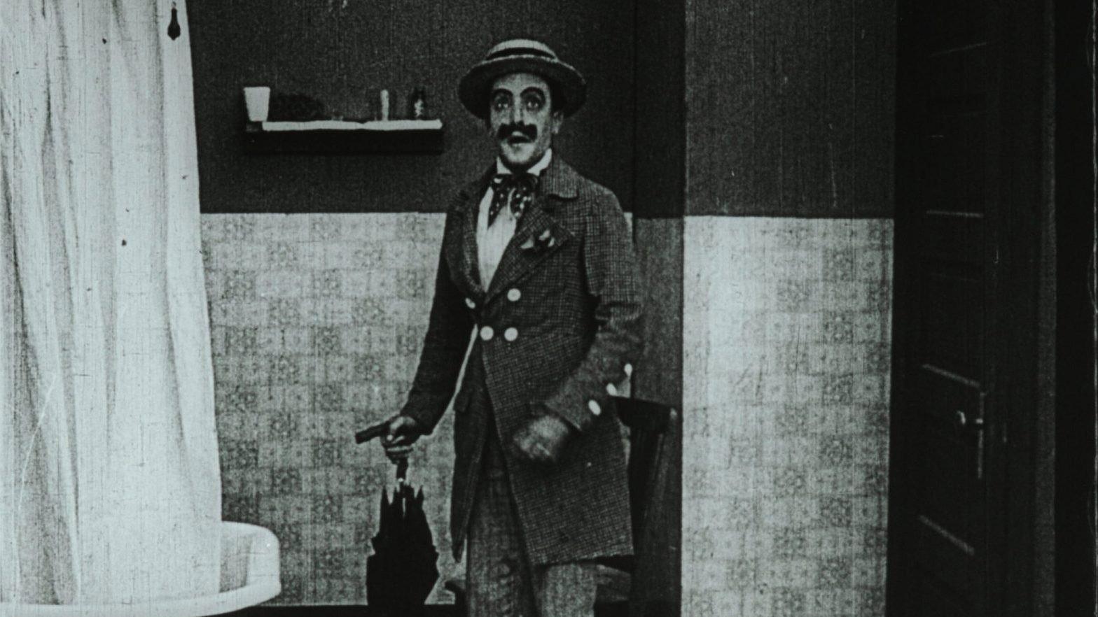 Tinkering with Trouble 1915 movie scene