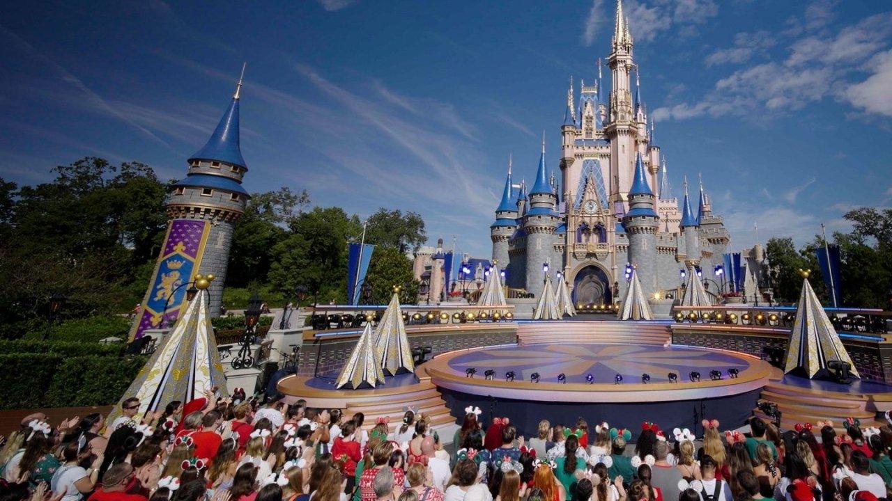 Disney Parks Magical Christmas Day Parade 2023 movie scene