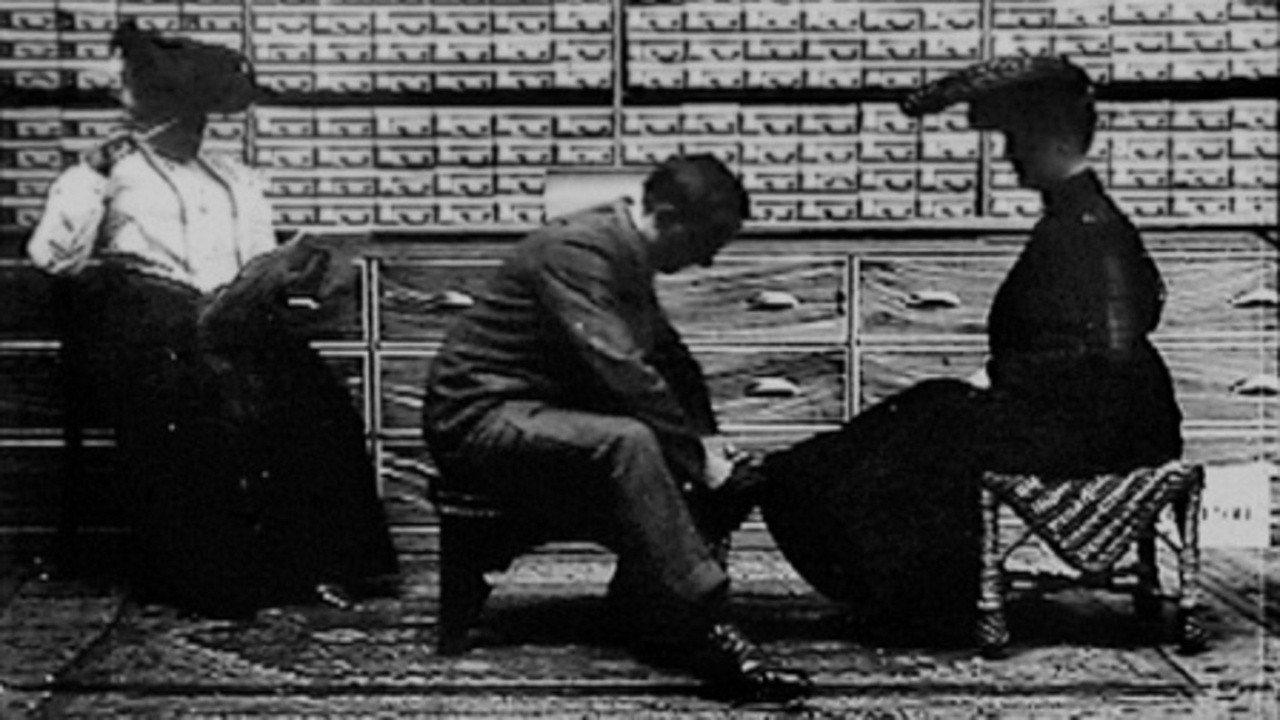 The Gay Shoe Clerk 1903 movie scene